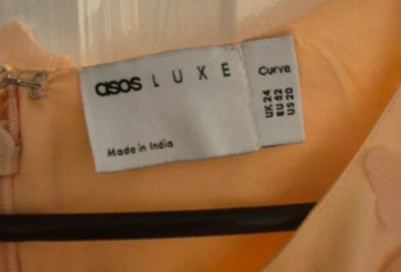 ASOS ASOS luxe curve 3D floral halter mini skater dress in apricot.