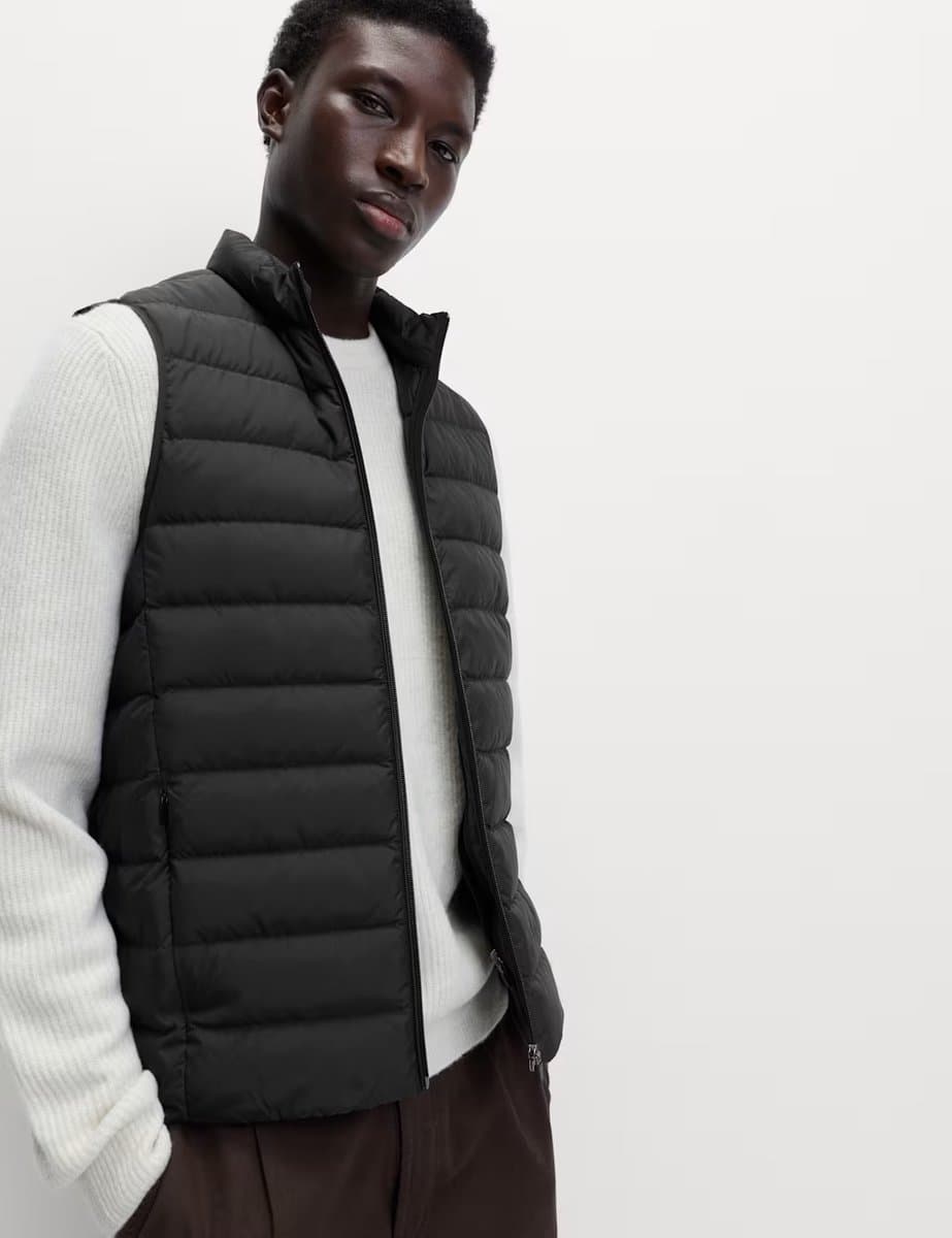 Marks & Spencer M&S Feather and Down Padded Lightweight Gilet Black