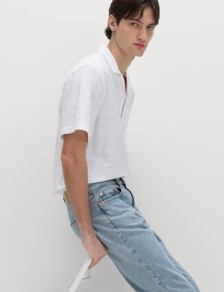 Marks & Spencer M&S Regular Fit Pure Cotton Short Sleeve Shirt White - 2