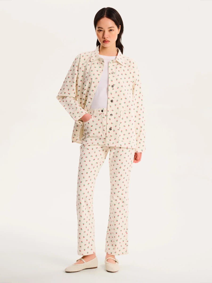 OMNES OMNES All Over Rose Jeans in White