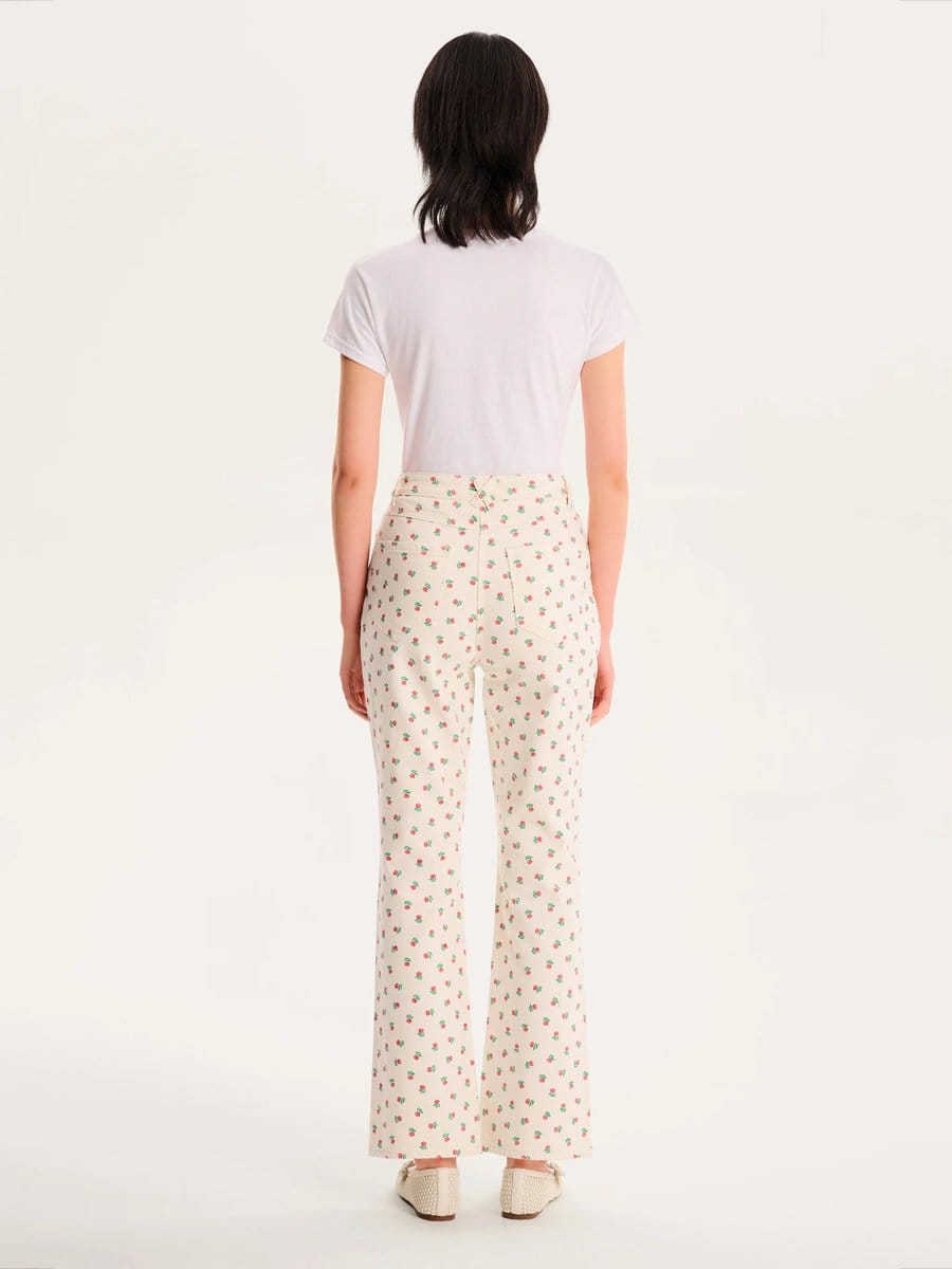 OMNES Sarah Jane All Over Rose Jeans in White - 4