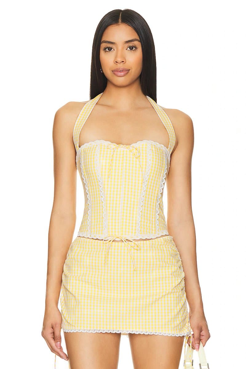 revolve Gingham Lace Corset