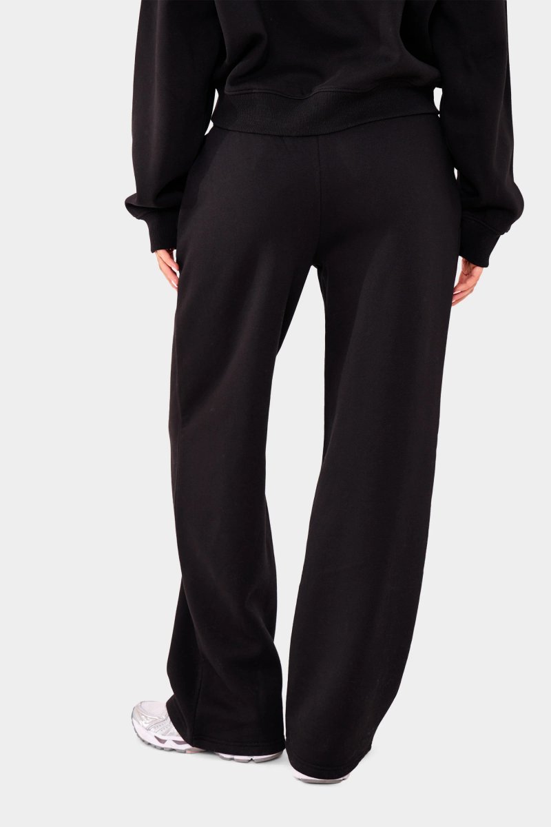 Kaiia Kaiia Embossed Logo Wide Leg Joggers Black - 3