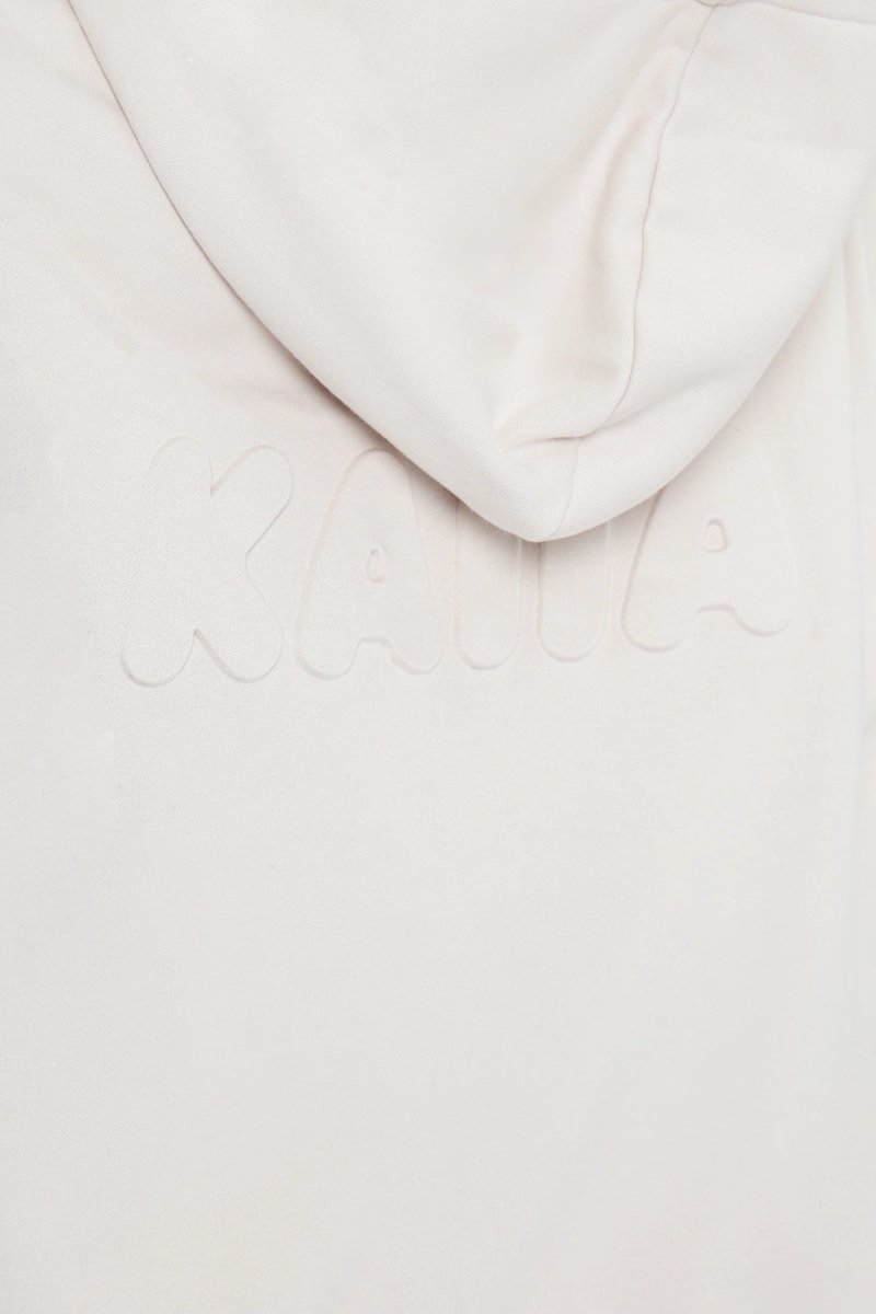 Kaiia Kaiia Embossed Bubble Logo Oversized Hoodie Oyster - 4