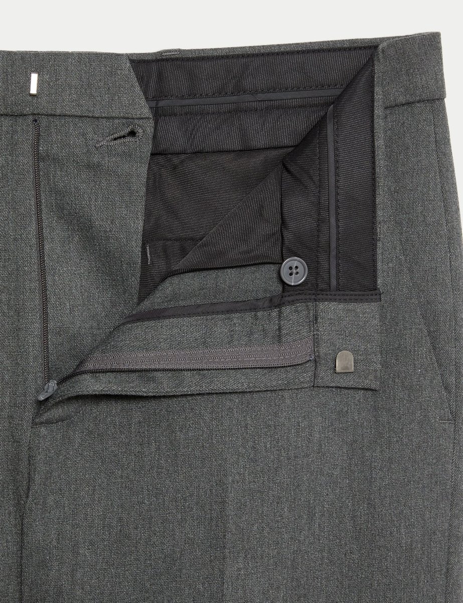 Marks & Spencer M&S Regular Fit Smart Stretch Trousers Charcoal - 2