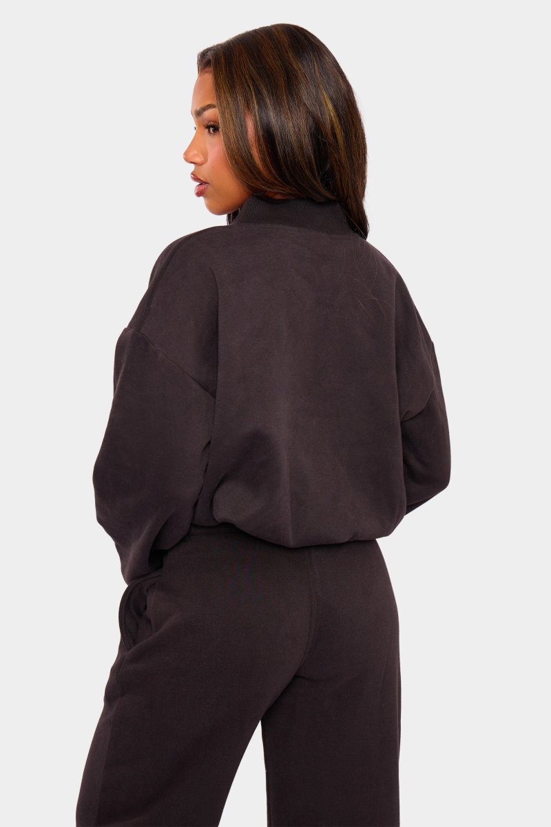 Kaiia Kaiia Zip Through Bomber Style Sweatshirt Black - 4