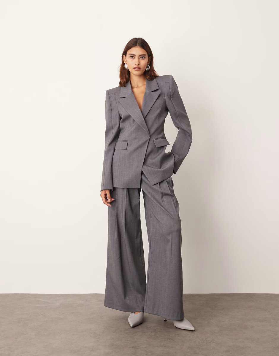 ASOS ARRANGE co-ord structured tailored blazer in slate grey - 3