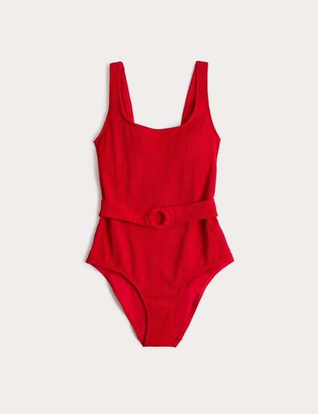 Marks & Spencer M&S Tummy Control Post Surgery Belted Swimsuit Lacquer Red - 2