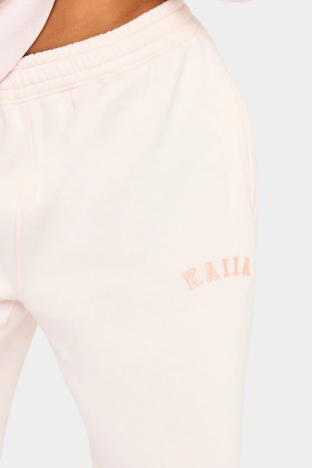Kaiia Kaiia Slogan Wide Leg Joggers Shell Pink - 2