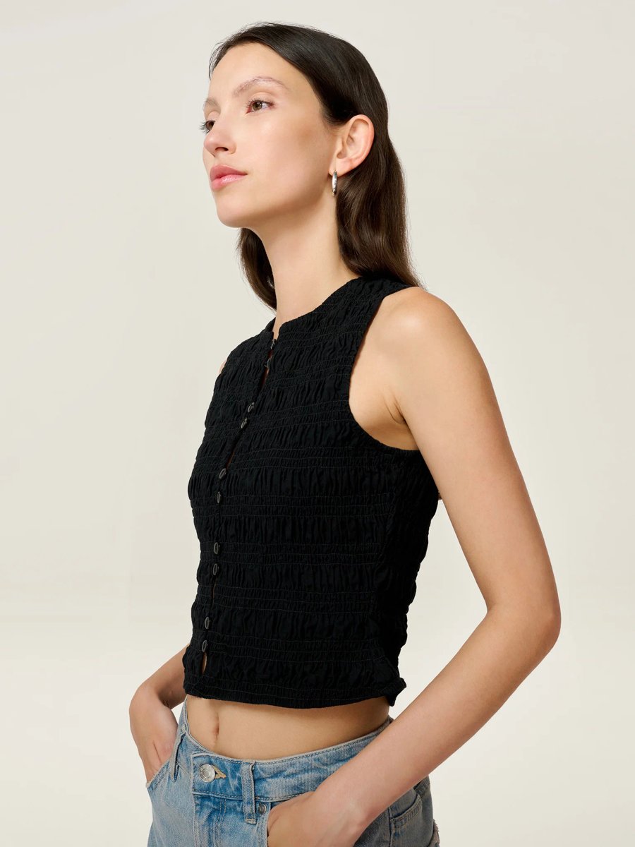 OMNES Alana Top in Black - 2