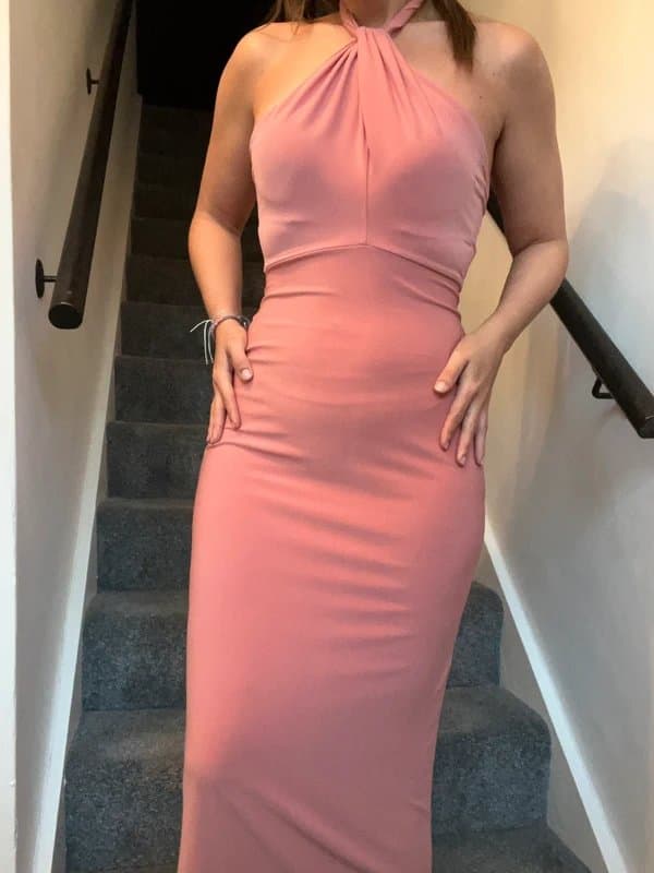 Club L London Club london pink halter neck maxi dress