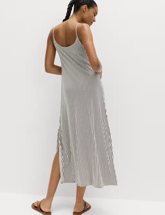 Marks & Spencer M&S Printed Jersey Midaxi Beach Dress Brown Mix - 3