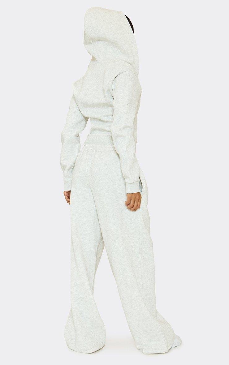 EGO Drawstring Waist Wide Leg Fit Joggers In Light Grey Marl, Women's Size UK 6 - 2