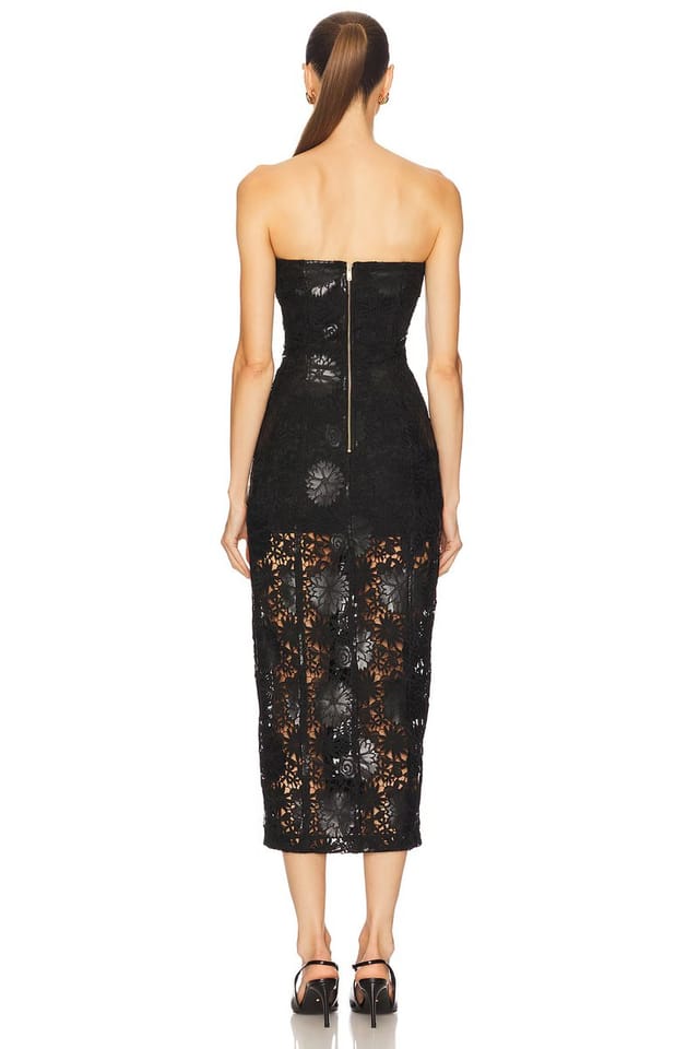 revolve Misha Faux Leather Guipure Midi Dress - 3
