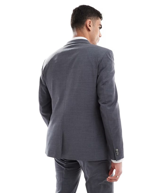 ASOS ASOS DESIGN washable slim suit jacket with lightweight worsted wool in charcoal - 2