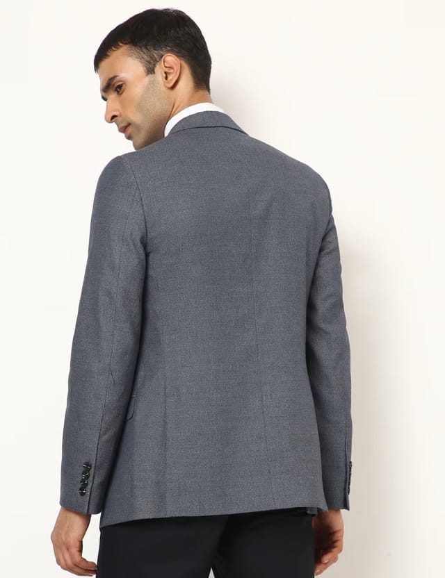 Marks & Spencer M&S PV BLEND GRINDLE TEXTURED BLAZER Denim Mix - 3