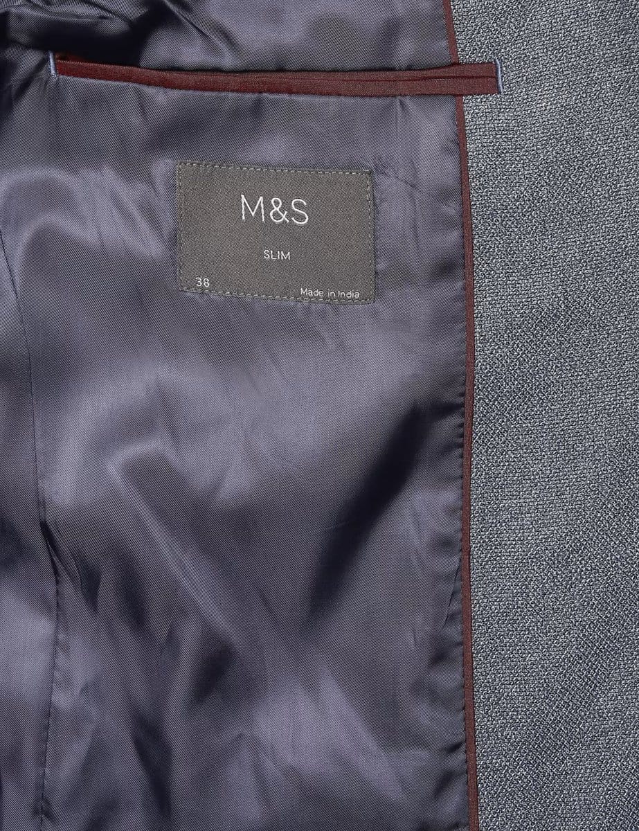 Marks & Spencer M&S PV BLEND GRINDLE TEXTURED BLAZER Denim Mix - 4