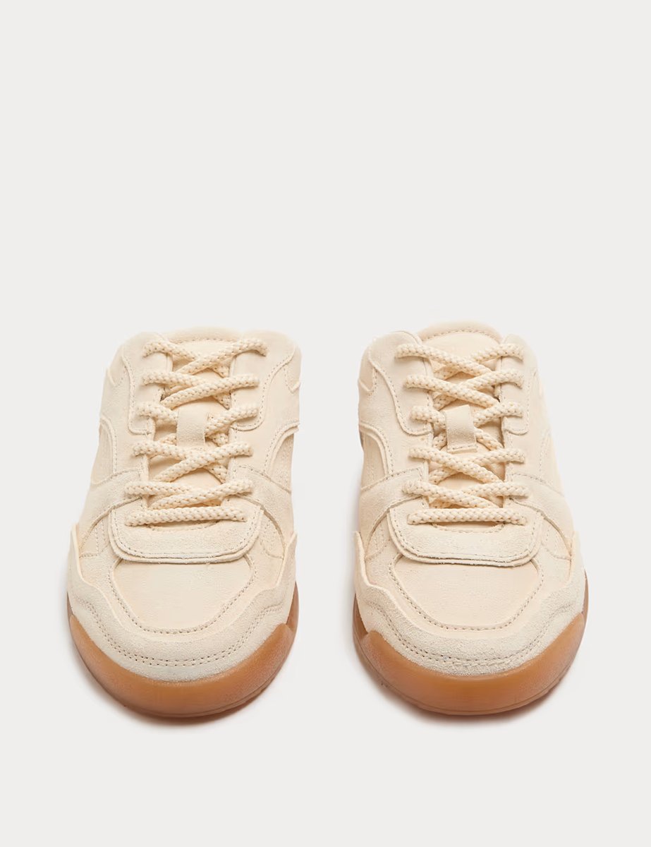 Marks & Spencer M&S Suede Slip On Mule Trainers Buttermilk - 2