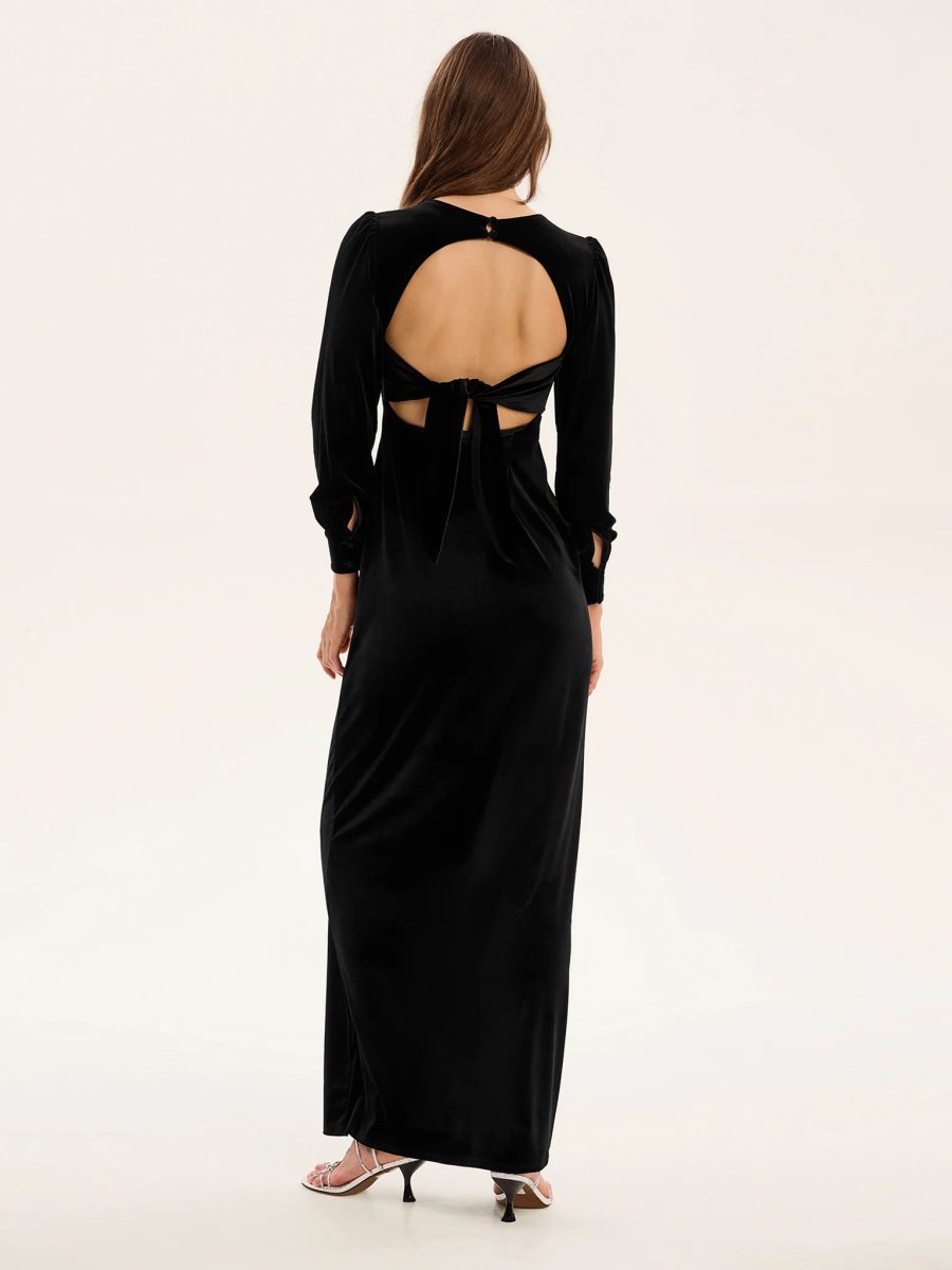 OMNES Aeryn Velvet Dress in Black - 2