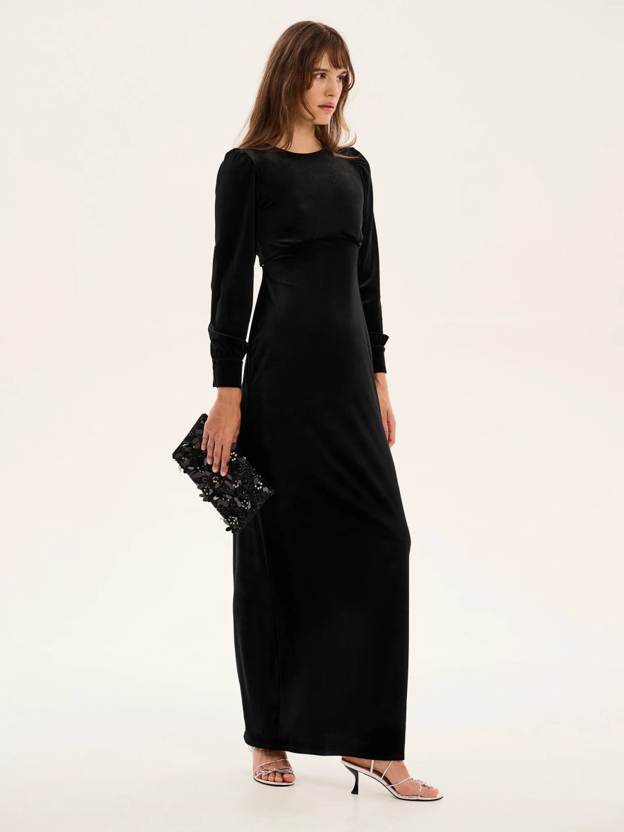 OMNES Aeryn Velvet Dress in Black - 3