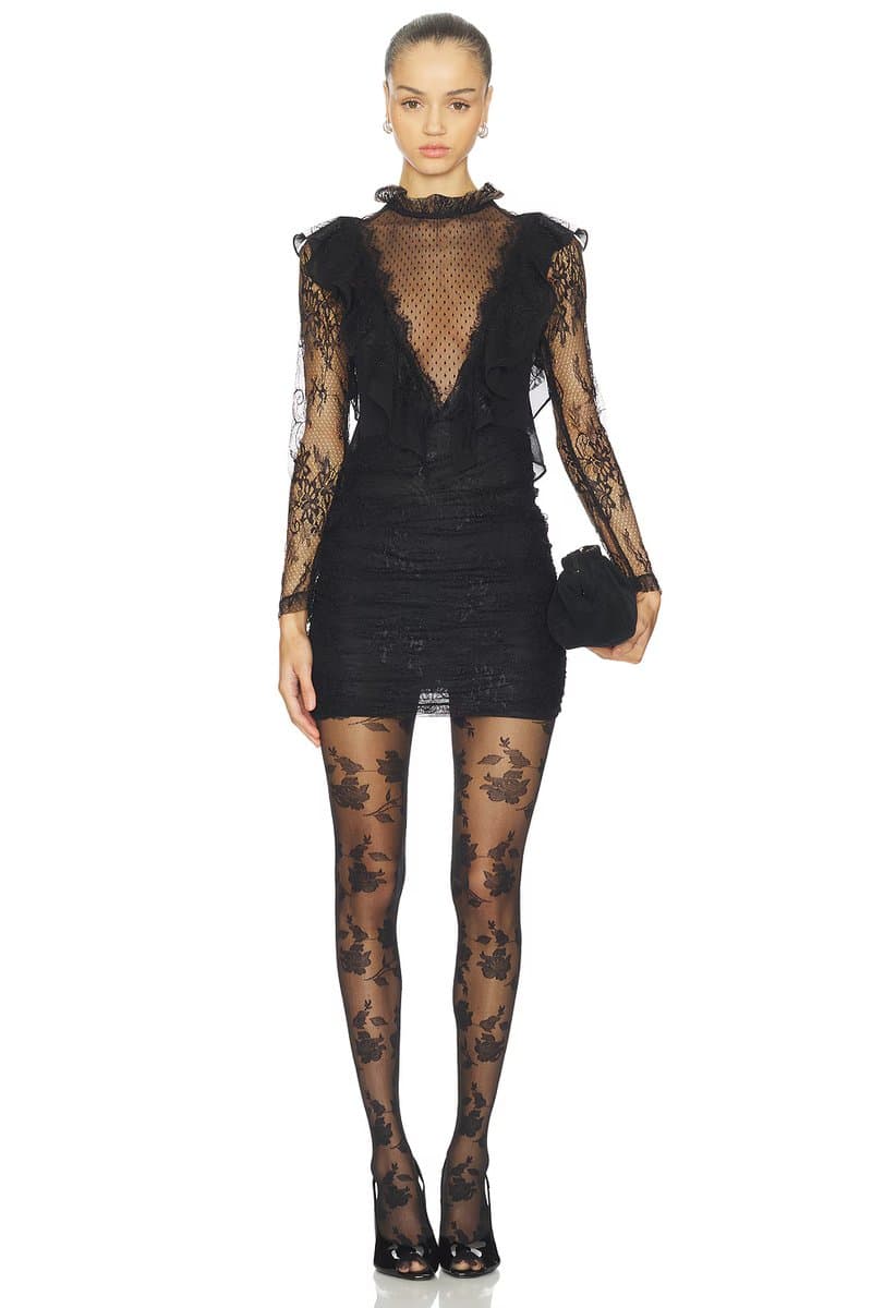 revolve Laila Lace Long Sleeve Short Dress