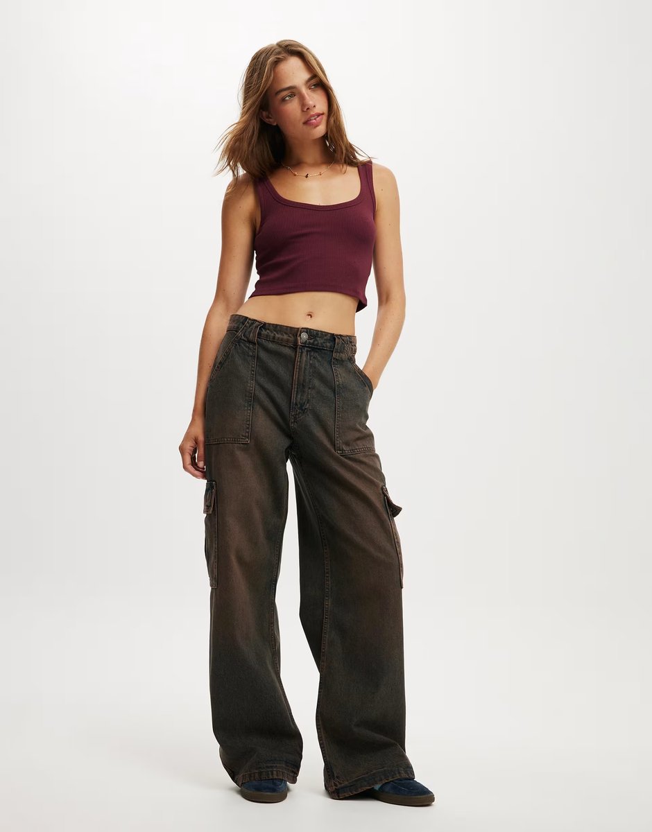 ASOS Cotton On Relaxed cargo jean in brown - 2