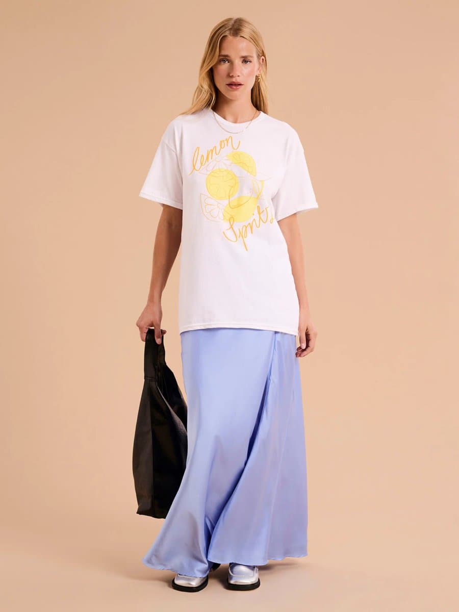 OMNES Lemon Spritz Print Boyfriend T-Shirt