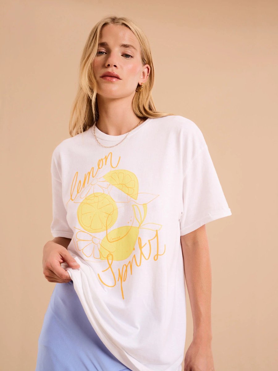 OMNES Lemon Spritz Print Boyfriend T-Shirt - 4