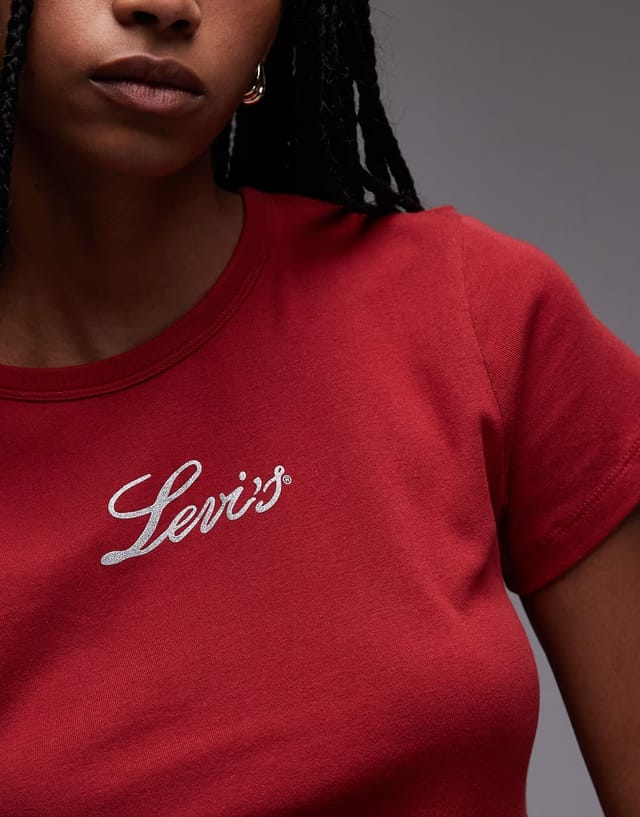 ASOS Levi's Rickie embellished small logo t-shirt in red - 2