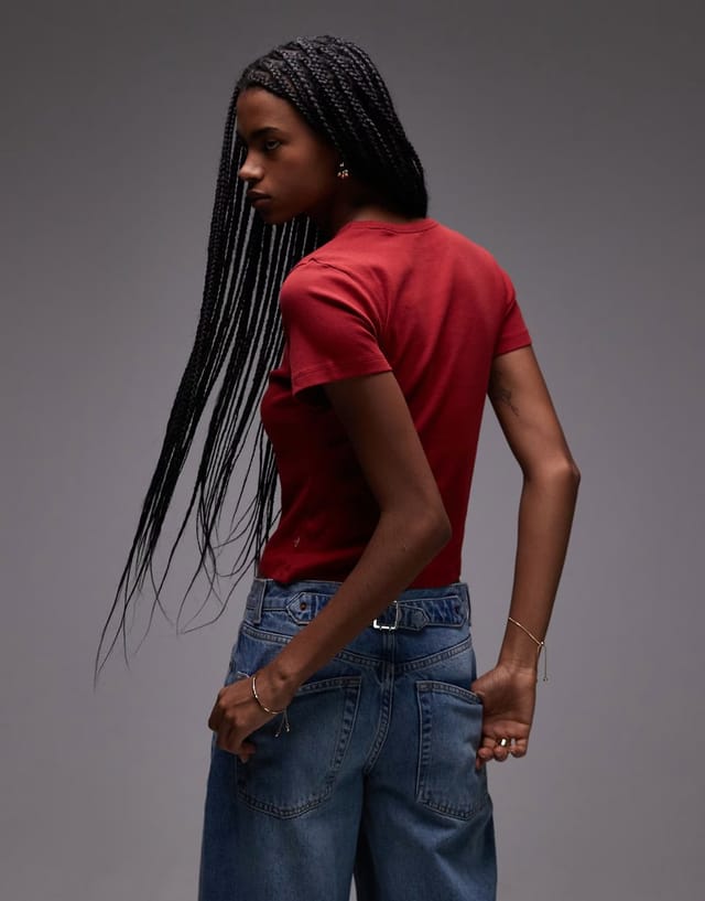 ASOS Levi's Rickie embellished small logo t-shirt in red - 3