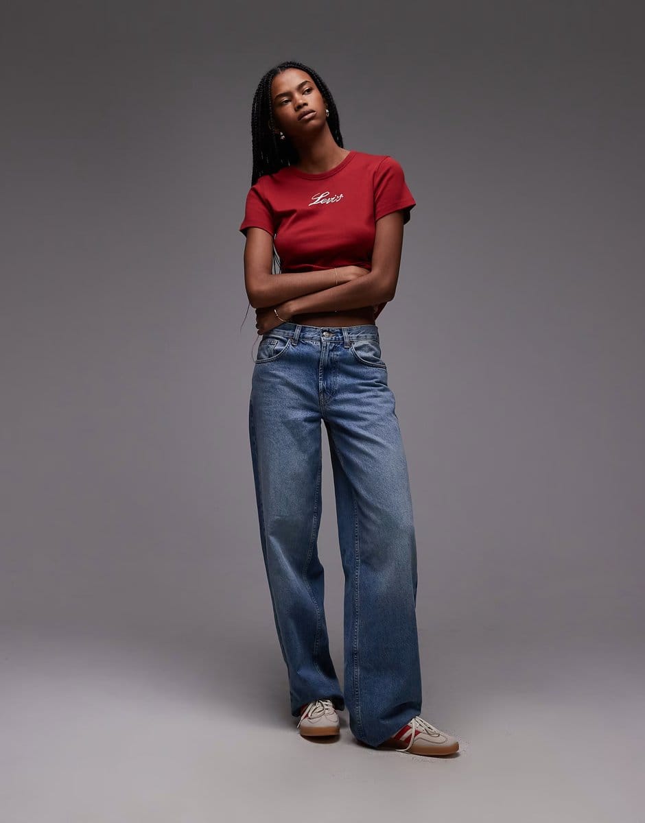 ASOS Levi's Rickie embellished small logo t-shirt in red - 4