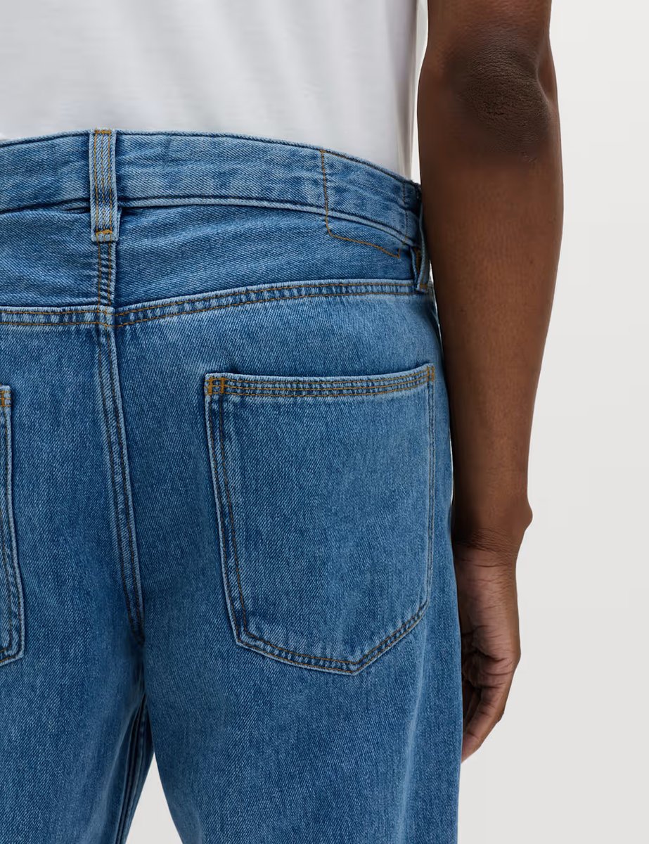 Marks & Spencer M&S Straight Fit Lightweight Soft Touch Jeans Light Blue - 3