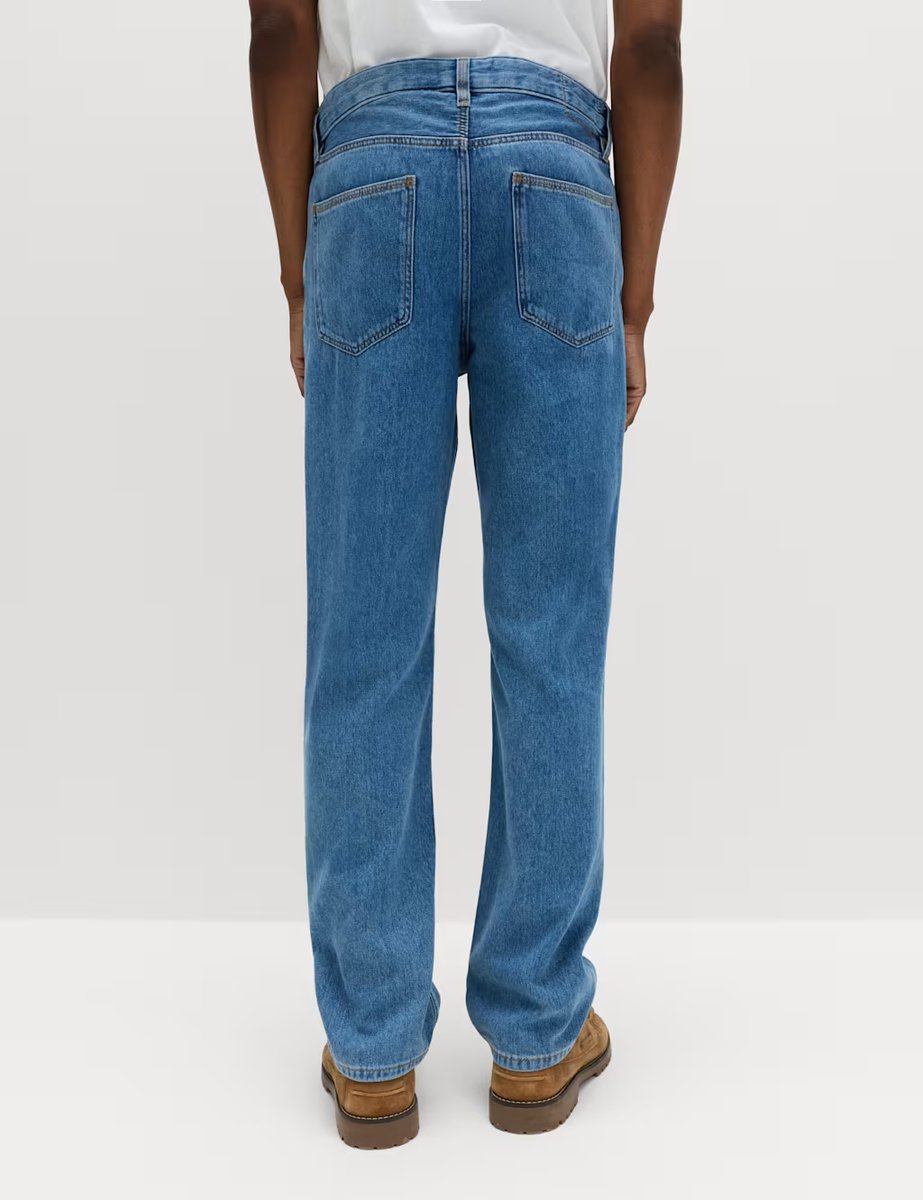 Marks & Spencer M&S Straight Fit Lightweight Soft Touch Jeans Light Blue - 4