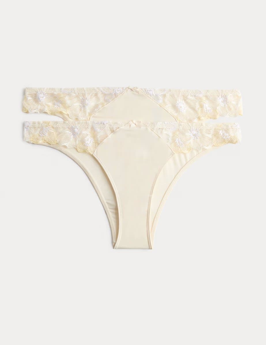 Marks & Spencer M&S 2 Pack Embrace Brazilian Knickers Ivory Mix