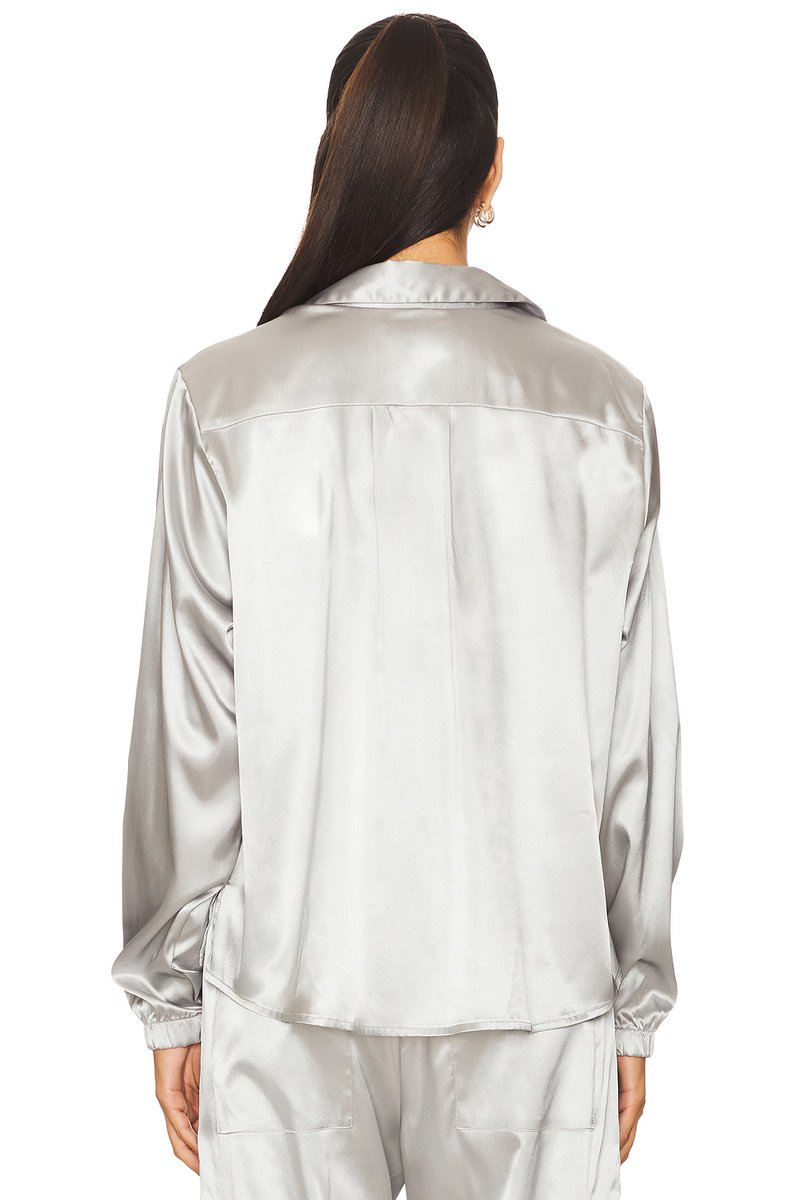 revolve Satin Button Up Shirt - 3