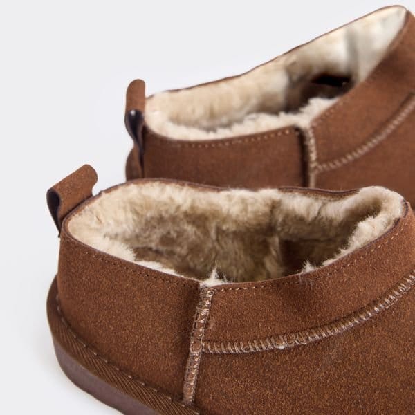 EGO Charter Faux Fur Lining Mini Ankle Boot In Brown Faux Suede, Women's Size UK 3 - 2