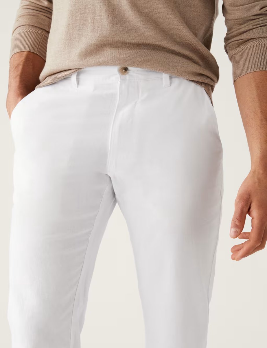 Marks & Spencer M&S Linen Blend 3/4 Leg Shorts White - 3