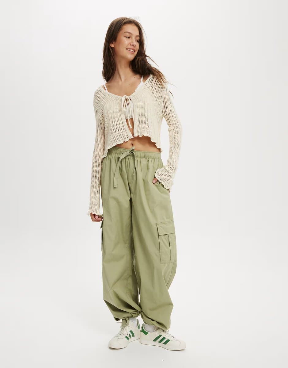ASOS Cotton On Summer cargo pant in green