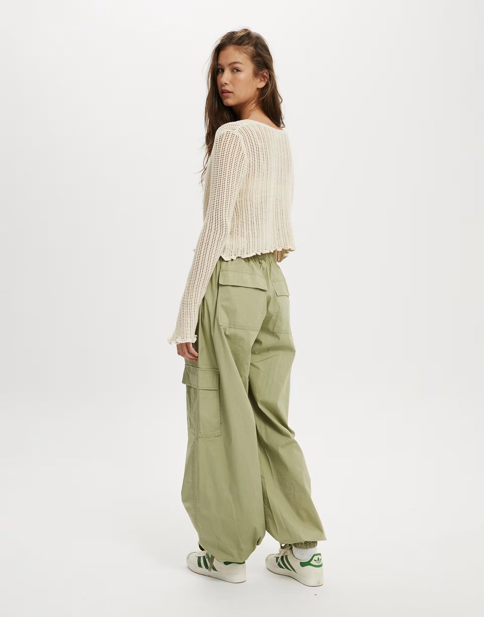 ASOS Cotton On Summer cargo pant in green - 3