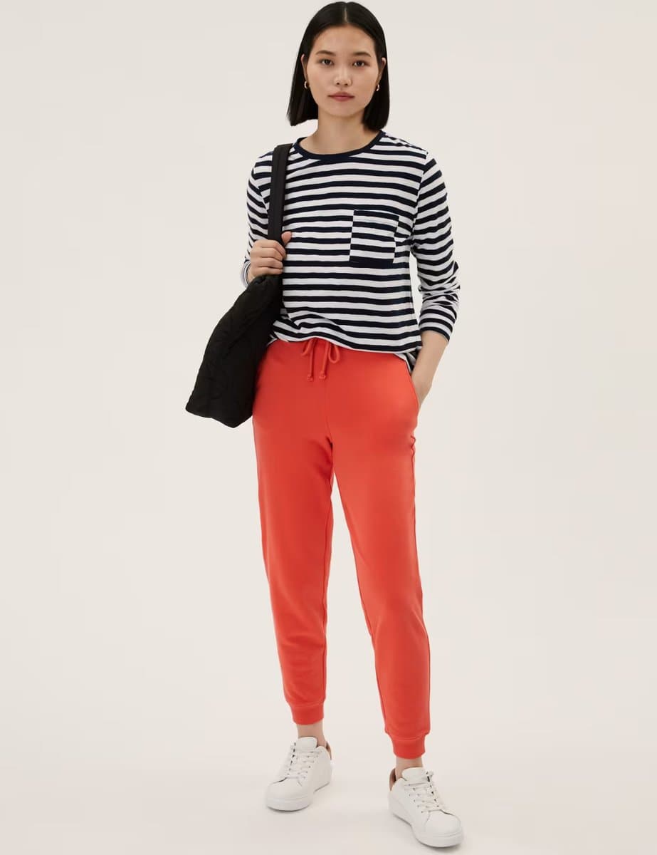 Marks & Spencer M&S Mango Cotton Rich Cuffed Joggers