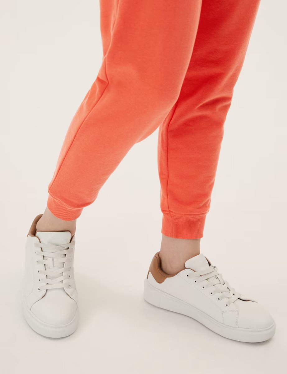 Marks & Spencer M&S The Cotton Rich Cuffed Joggers Mango - 4