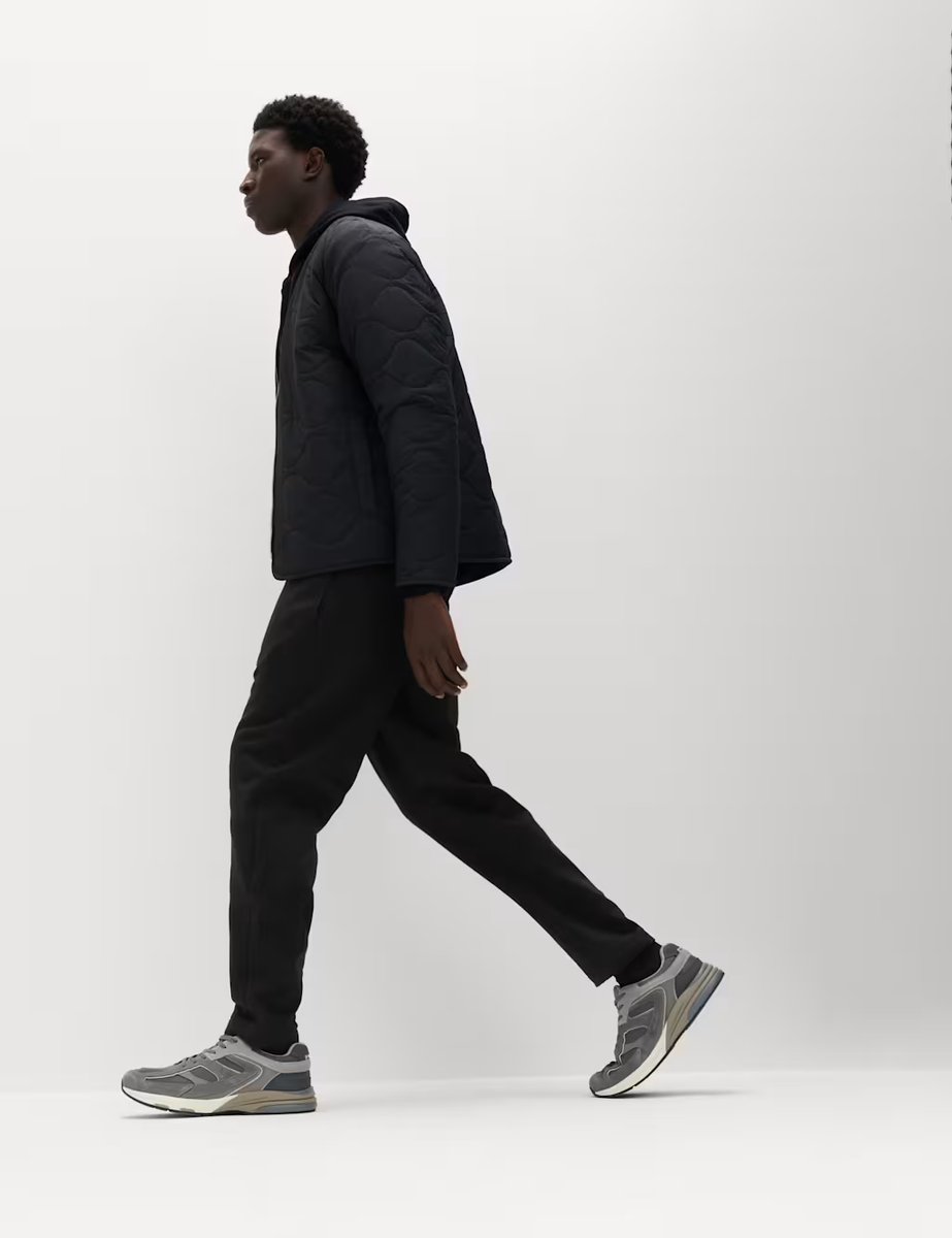 Marks & Spencer M&S Cotton Rich Relaxed Fit Straight Leg Joggers Black - 2