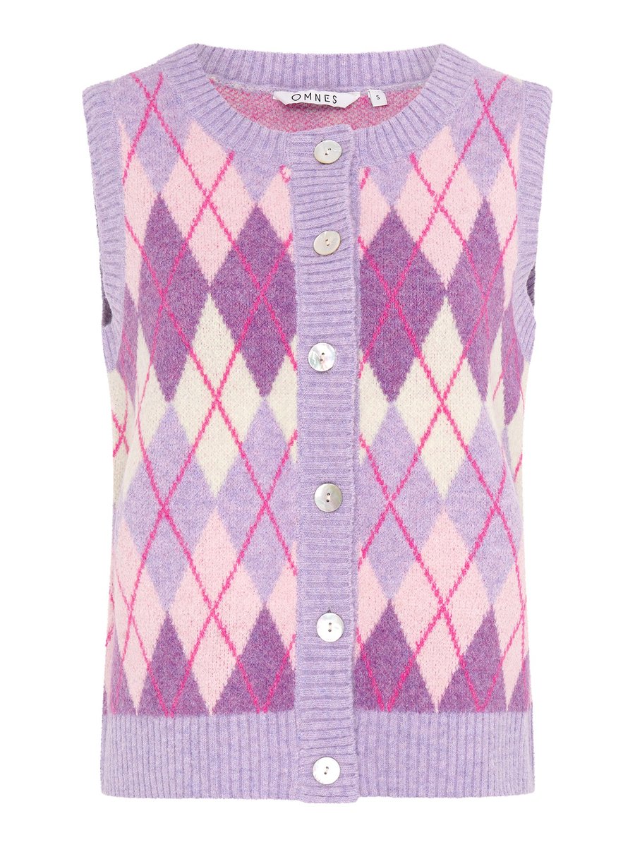 OMNES Matilda Button Through Vest in Purple - 4