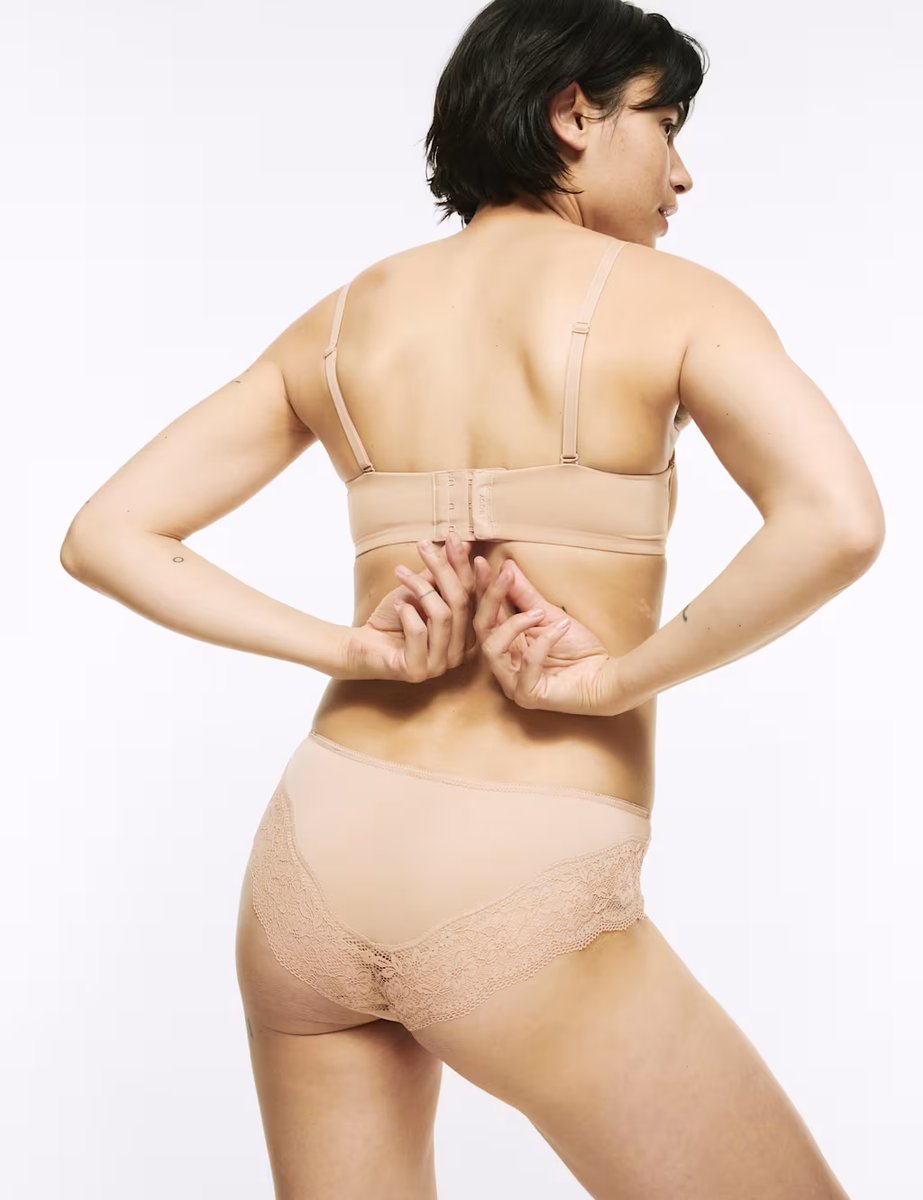 Marks & Spencer M&S 3pk Lace Trim Brazilian Knickers Rose Quartz - 3