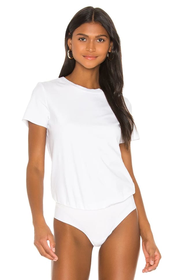 revolve Essential Cotton Crewneck Bodysuit - 2