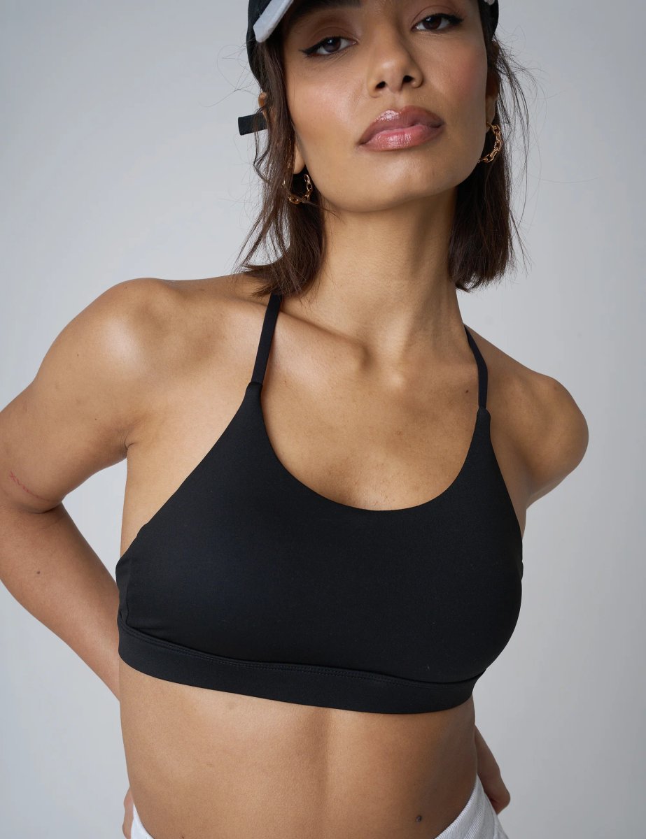 Public Desire Cross Over Back Detail Sports Bra Black - 4