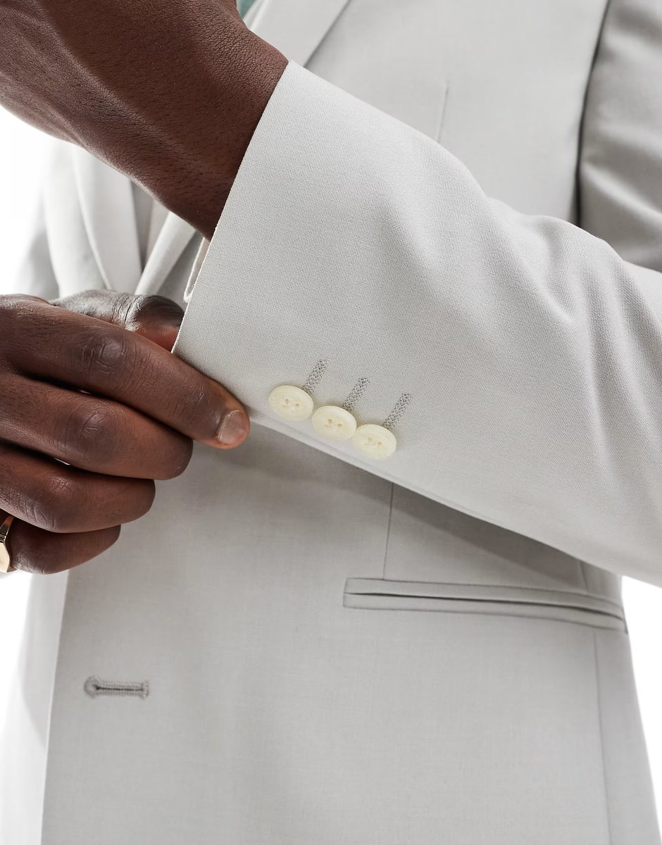 ASOS ASOS DESIGN skinny suit jacket in light grey - 3