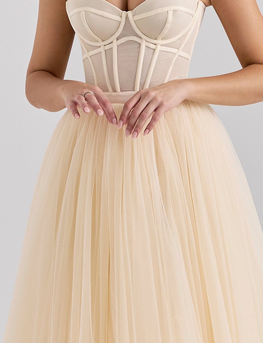 ASOS House of CB Darling midi dress in vintage cream - 2