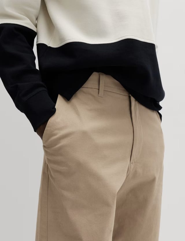 Marks & Spencer M&S Loose Fit Stretch Chinos Putty - 2