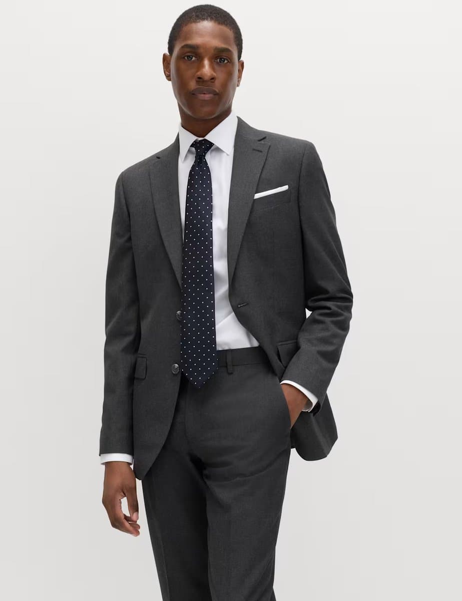 Marks & Spencer M&S Slim Fit Machine Washable Suit Jacket Charcoal